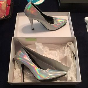 Silver high heels